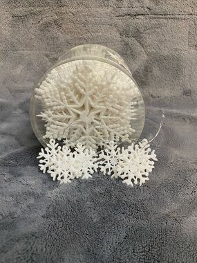 2/$10 - Assorted Glittering White Snowflake Holiday Ornaments